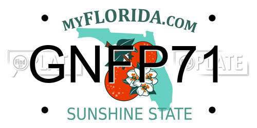GNFP71 Florida License Plate