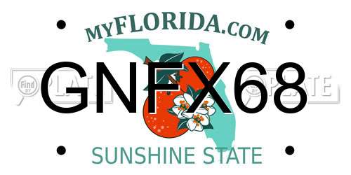 GNFX68 Florida License Plate
