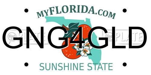 GNG4GLD Florida License Plate