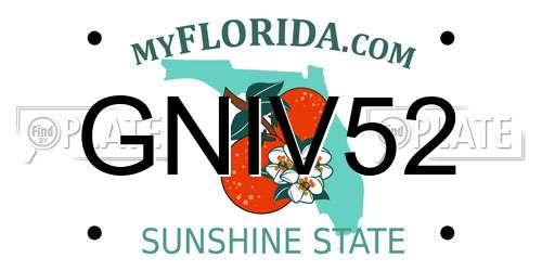 GNIV52 Florida License Plate
