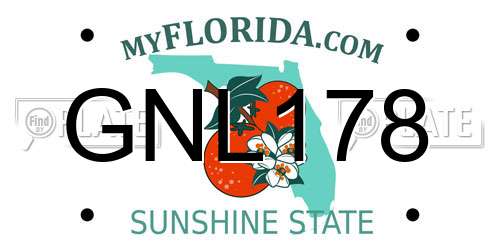 GNL178 Florida License Plate