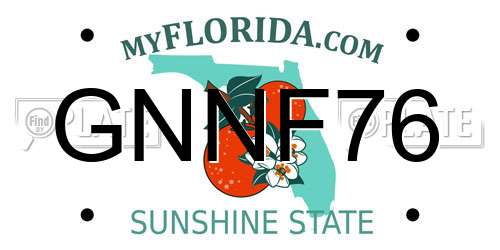GNNF76 Florida License Plate