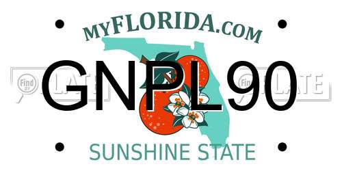 GNPL90 Florida License Plate