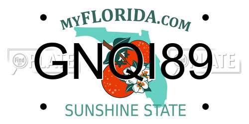 GNQI89 Florida License Plate