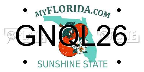 GNQL26 Florida License Plate