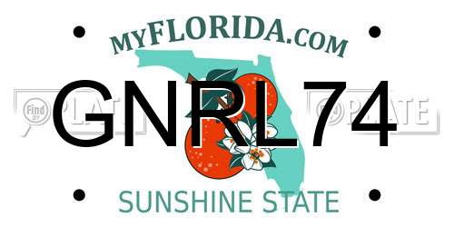GNRL74 Florida License Plate