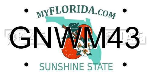 GNWM43 Florida License Plate