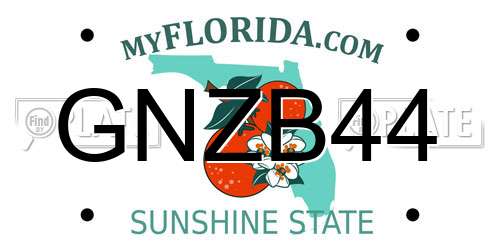GNZB44 Florida License Plate