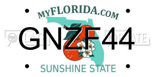 GNZF44 Florida License Plate