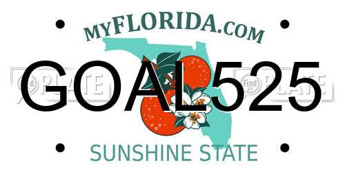 GOAL525 Florida License Plate
