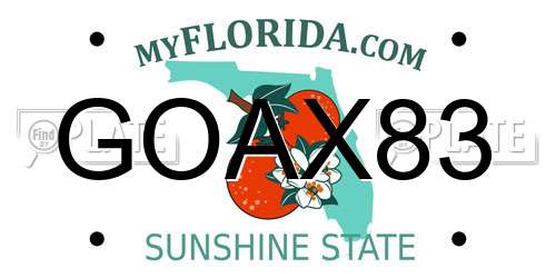 GOAX83 Florida License Plate