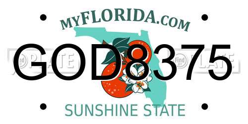 GOD8375 Florida License Plate
