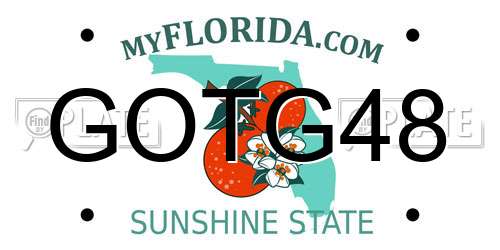 GOTG48 Florida License Plate