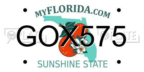 GOX575 Florida License Plate