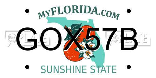 GOX57B Florida License Plate
