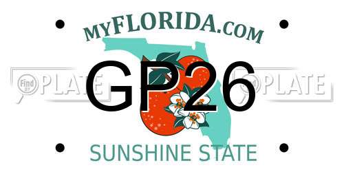 GP26 Florida License Plate