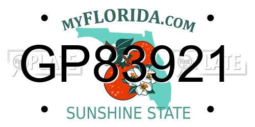 GP83921 Florida License Plate