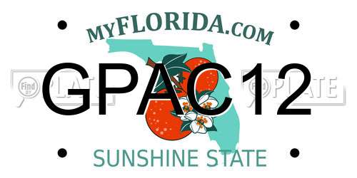 GPAC12 Florida License Plate