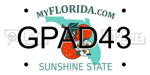 GPAD43 Florida License Plate