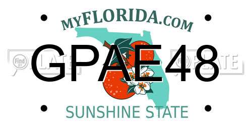 GPAE48 Florida License Plate