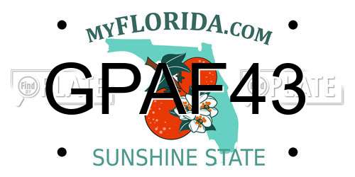 GPAF43 Florida License Plate