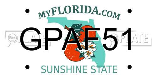 GPAF51 Florida License Plate