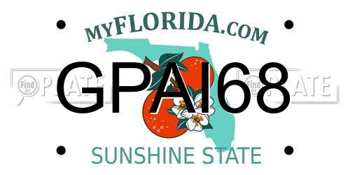 GPAI68 Florida License Plate