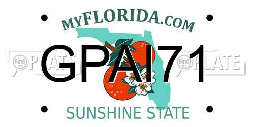 GPAI71 Florida License Plate