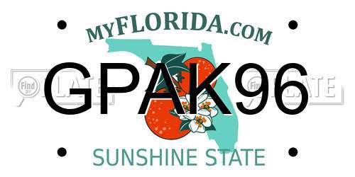 GPAK96 Florida License Plate