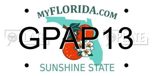 GPAP13 Florida License Plate