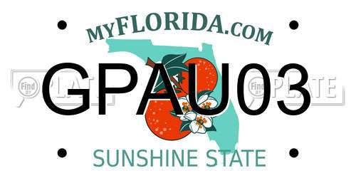 GPAU03 Florida License Plate