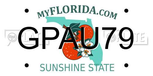 GPAU79 Florida License Plate