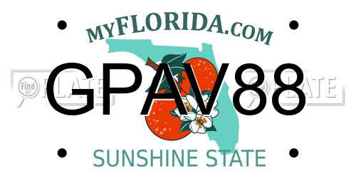 GPAV88 Florida License Plate