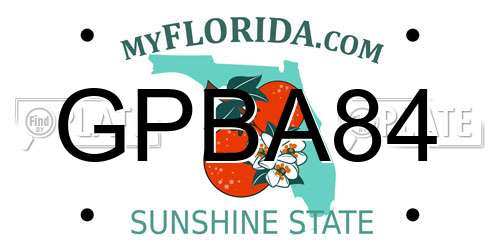 GPBA84 Florida License Plate