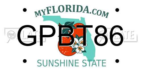 GPBT86 Florida License Plate