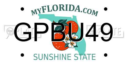 GPBU49 Florida License Plate