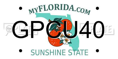 GPCU40 Florida License Plate