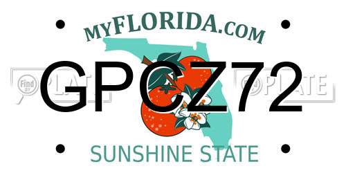 GPCZ72 Florida License Plate