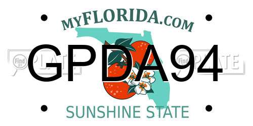 GPDA94 Florida License Plate