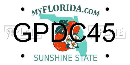 GPDC45 Florida License Plate