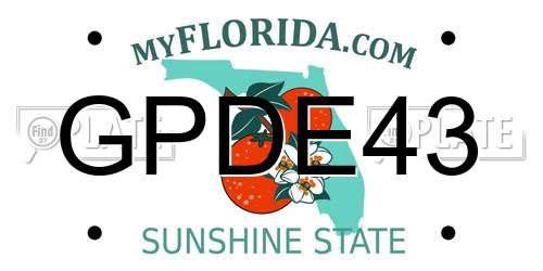 GPDE43 Florida License Plate
