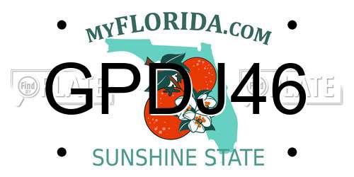 GPDJ46 Florida License Plate