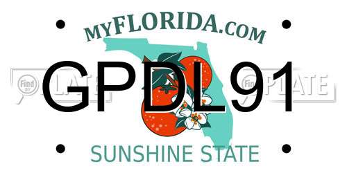 GPDL91 Florida License Plate