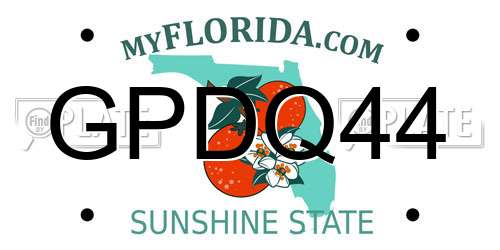 GPDQ44 Florida License Plate