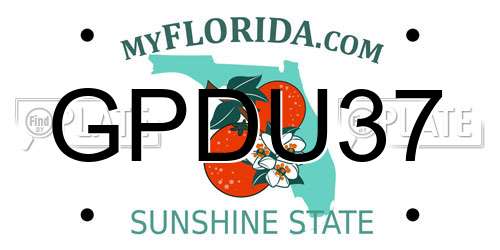 GPDU37 Florida License Plate