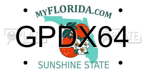 GPDX64 Florida License Plate