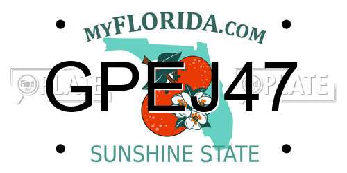 GPEJ47 Florida License Plate