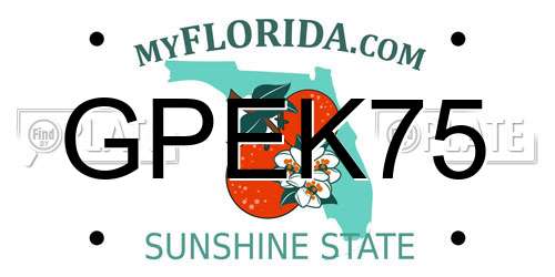 GPEK75 Florida License Plate
