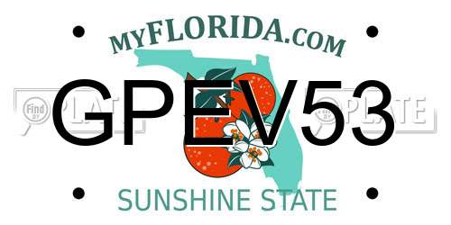 GPEV53 Florida License Plate