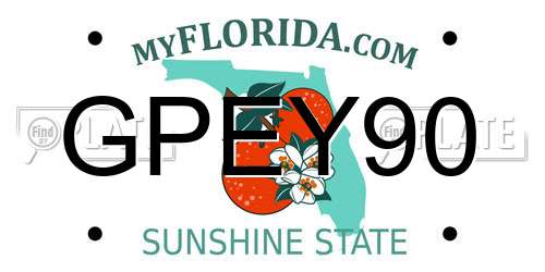 GPEY90 Florida License Plate